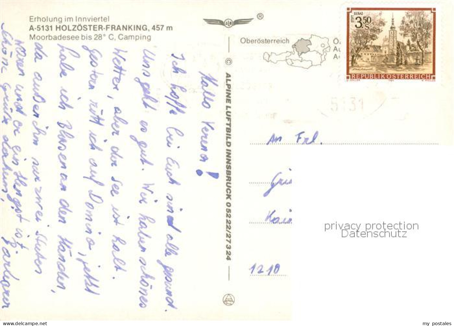 73862040 Franking Oberoesterreich An Holzoester See Fliegeraufnahme Franking Obe - Altri & Non Classificati