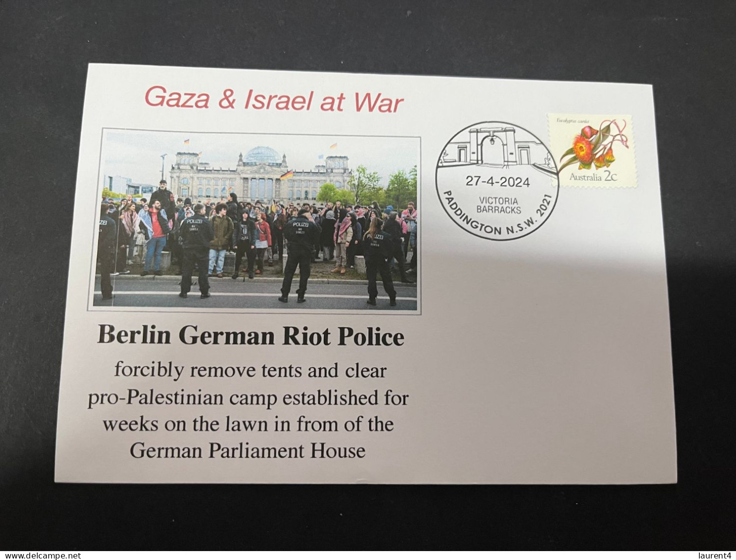 28-4-2024 (3 Z 17) GAZA - Berlin German Riot Police Forcibly Remove Tents And Clear Por-Plestian Camp On Lawn - Militares