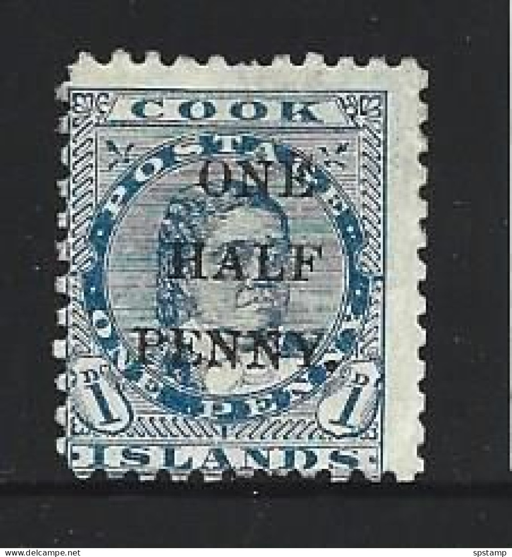 Cook Islands 1899 1/d Surcharge On 1d Blue Queen Makea Unused - Cook