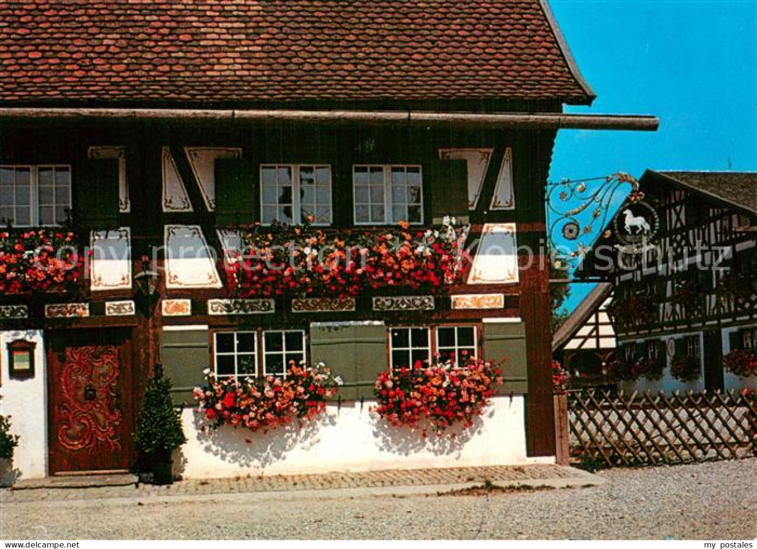 73784955 Illerbeuren Gromerhofstueble Im Bauernhofmuseum Fachwerkhaus Blumenschm - Autres & Non Classés