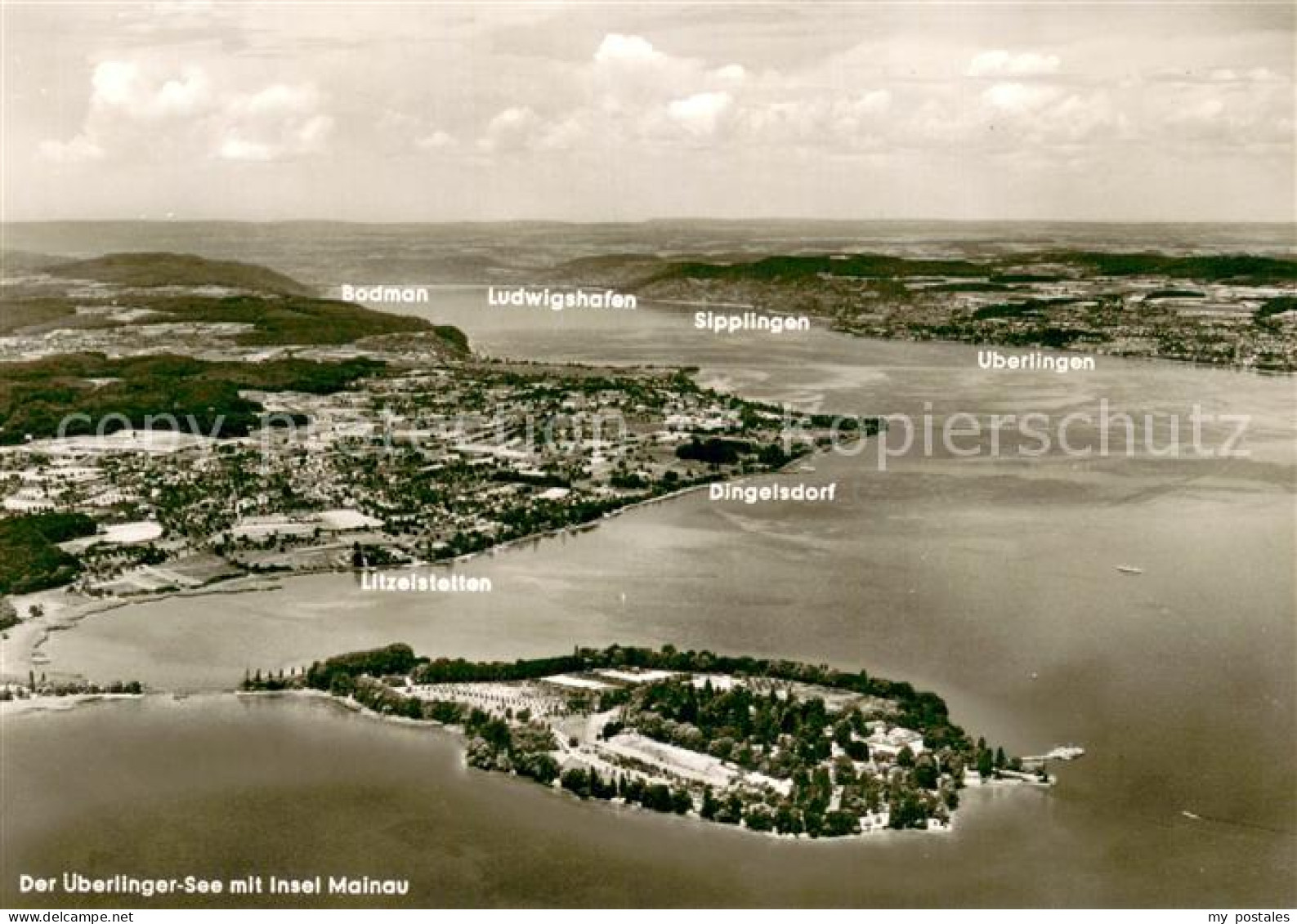 73784659 Insel Mainau Fliegeraufnahme Gesamtansicht M. Ueberlinger-See Insel Mai - Konstanz