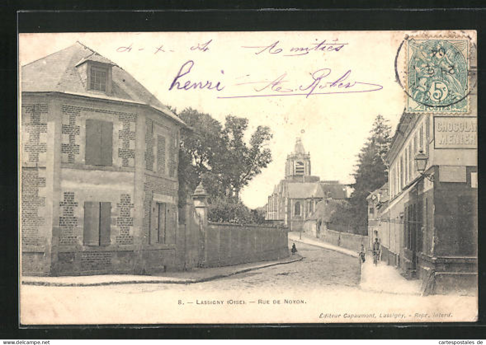 CPA Lassigny, Rue De Noyon  - Noyon