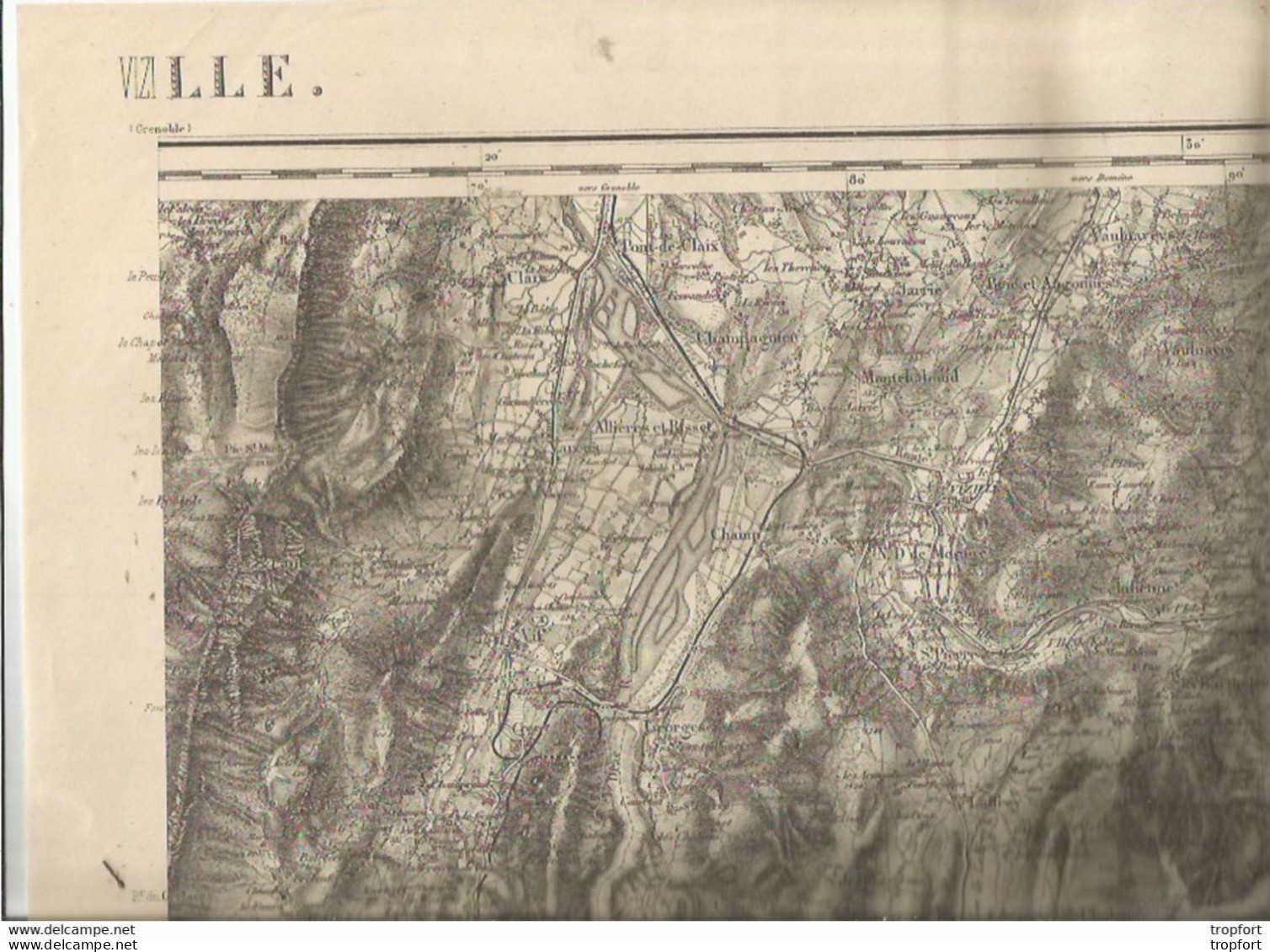 Cpa // Carte Ancienne Militaire VIZILLE Révisée 1897 Type 1889 N° 188 Format 50 X 33 CM - Geographical Maps