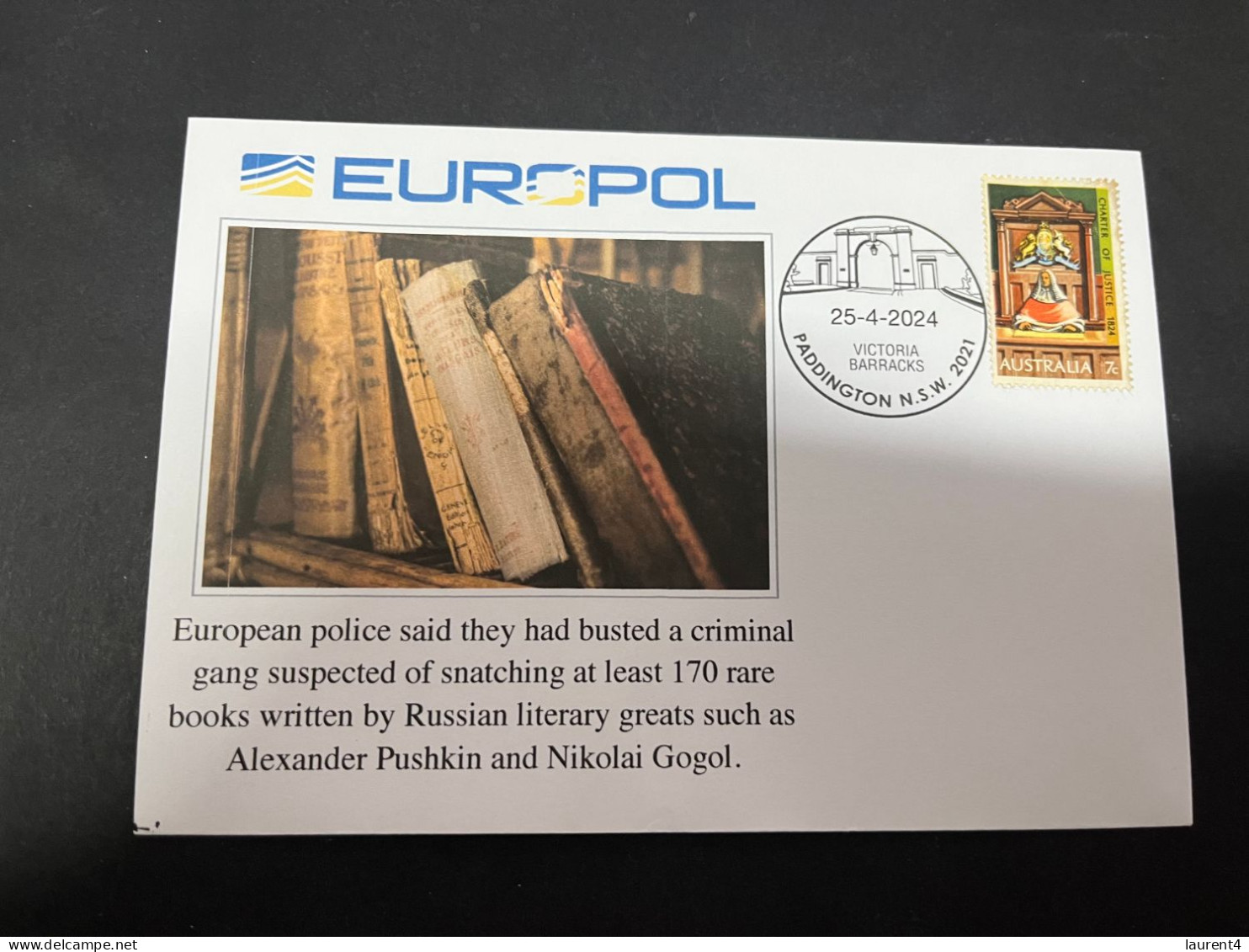 28-4-2024 (3 Z 17) EUROPOL Police Busted Criminsl Gang Stealing Rare Books In European Library (with Police Stamp) - Polizei - Gendarmerie