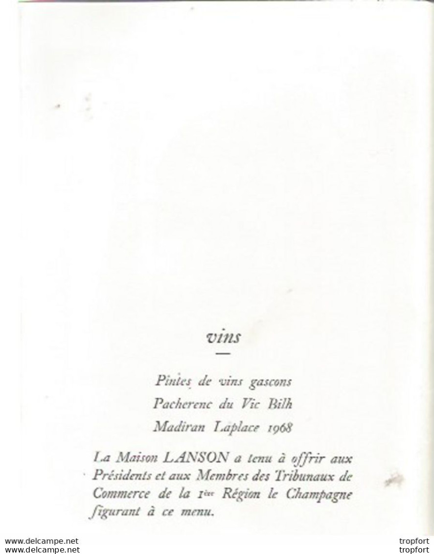 F1 Cpa / Superbe MENU AUCH La Préfecture Cour D'honneur 28 Mars 1971 Hôtel De FRANCE Champagne LANSON Tribunal Commerce - Menükarten