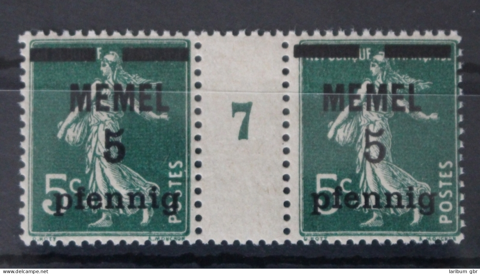 Memel 18c Ms 7 Postfrisch ZW Mit Millesime, Geprüft Klein BPP #VZ016 - Memel (Klaïpeda) 1923