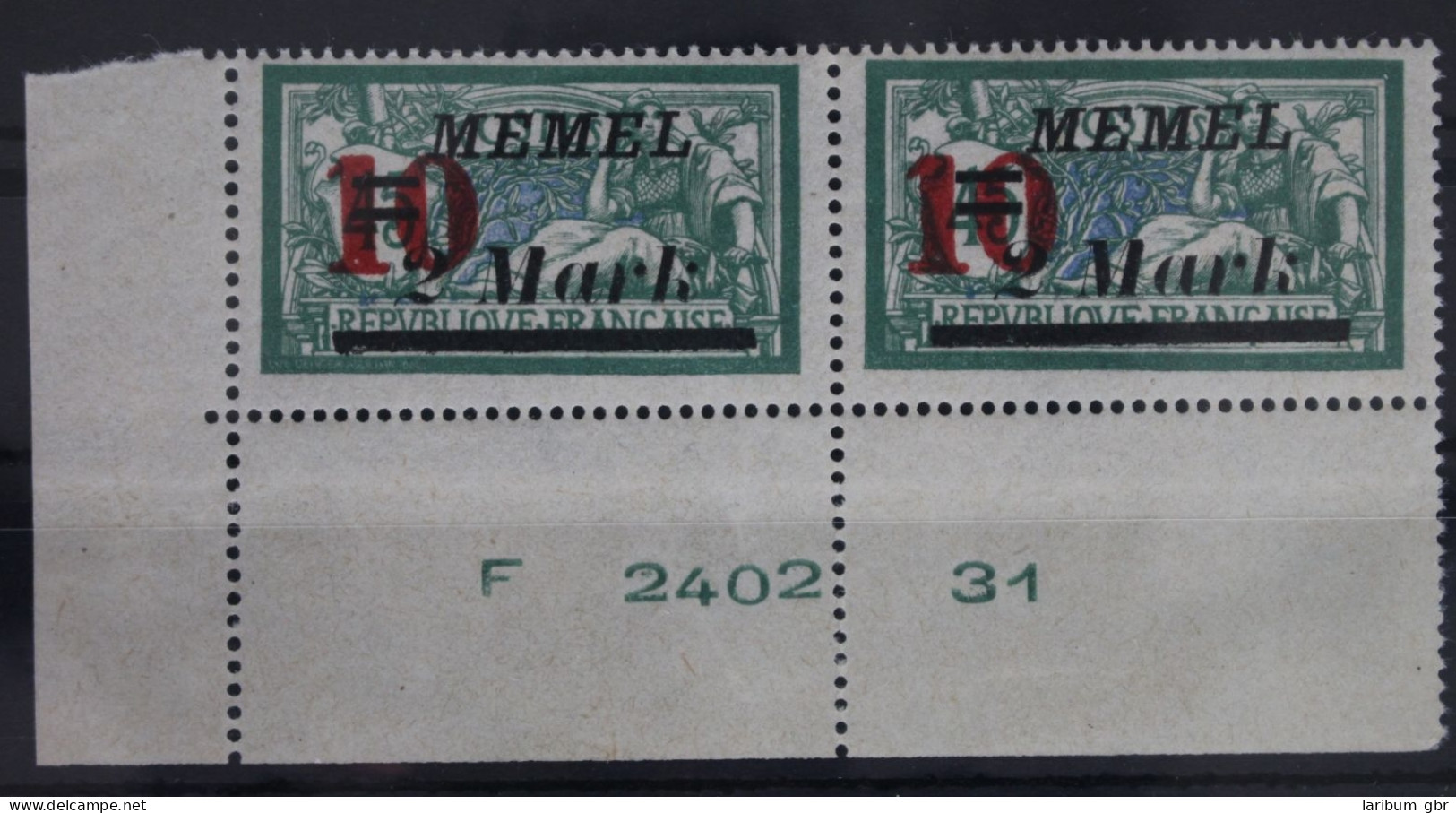 Memel 121 Bru Mit 2x 121IV Postfrisch Geprüft Klein BPP, Vorgefaltet #FC799 - Memelgebiet 1923