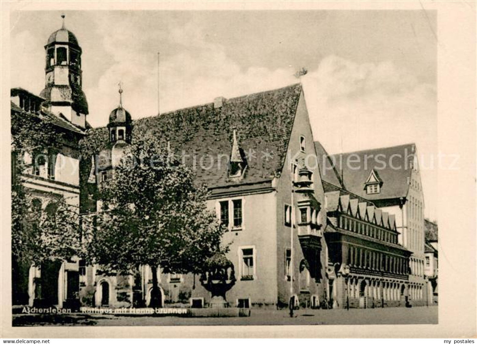 73783768 Aschersleben Rathaus Mit Hennebrunnen Aschersleben - Aschersleben