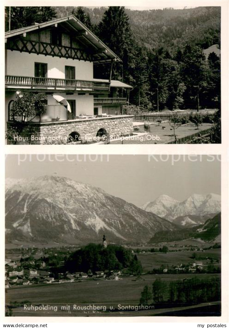 73783742 Ruhpolding Gesamtansicht M. Rauschberg U. Sontagshorn U. Haus Baumgartn - Ruhpolding