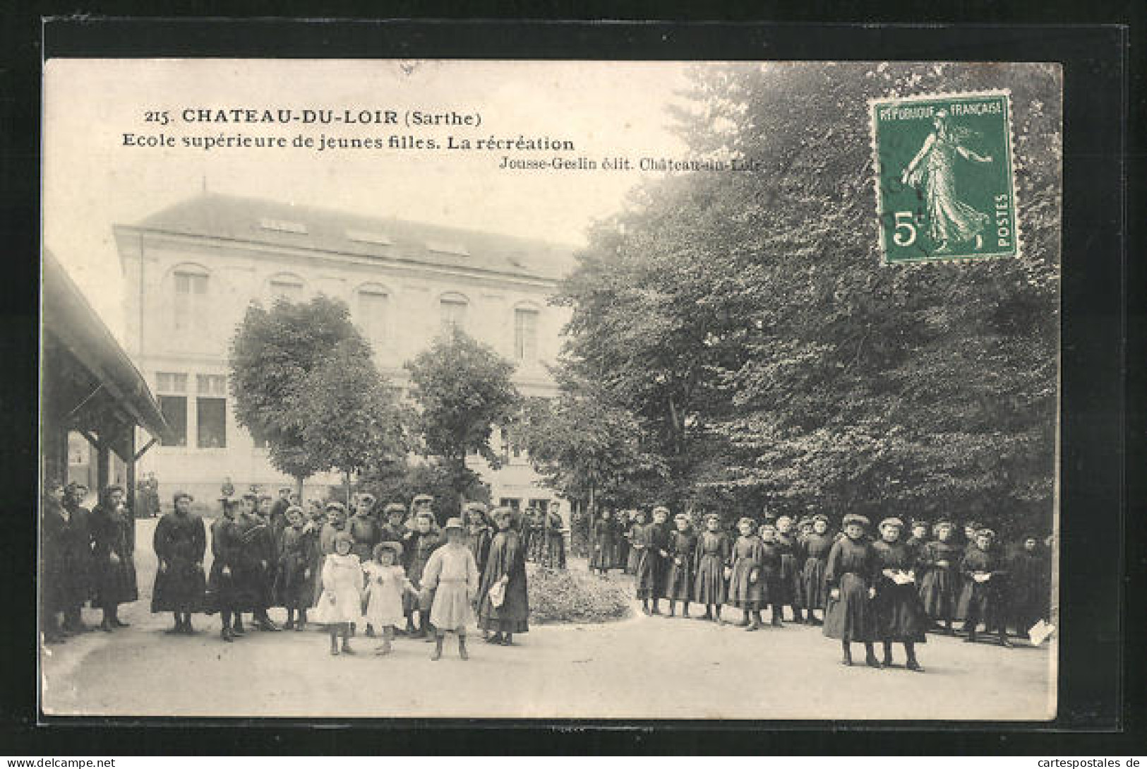 CPA Chateau-du-Loir, Ecole Supérieure De Jeunes Filles, La Récréation  - Chateau Du Loir