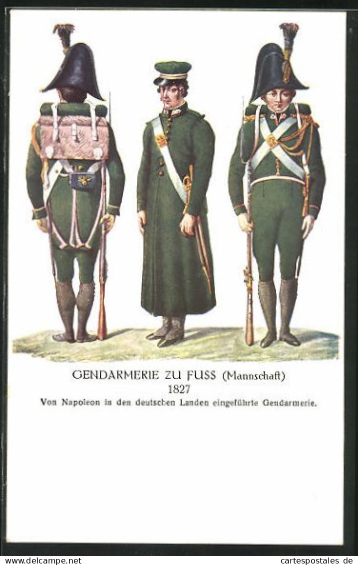 AK 75 Jahre Österr. Gendarmerie 1849 - 1924, Gendarmerie Zu Fuss, 1827  - Politie-Rijkswacht