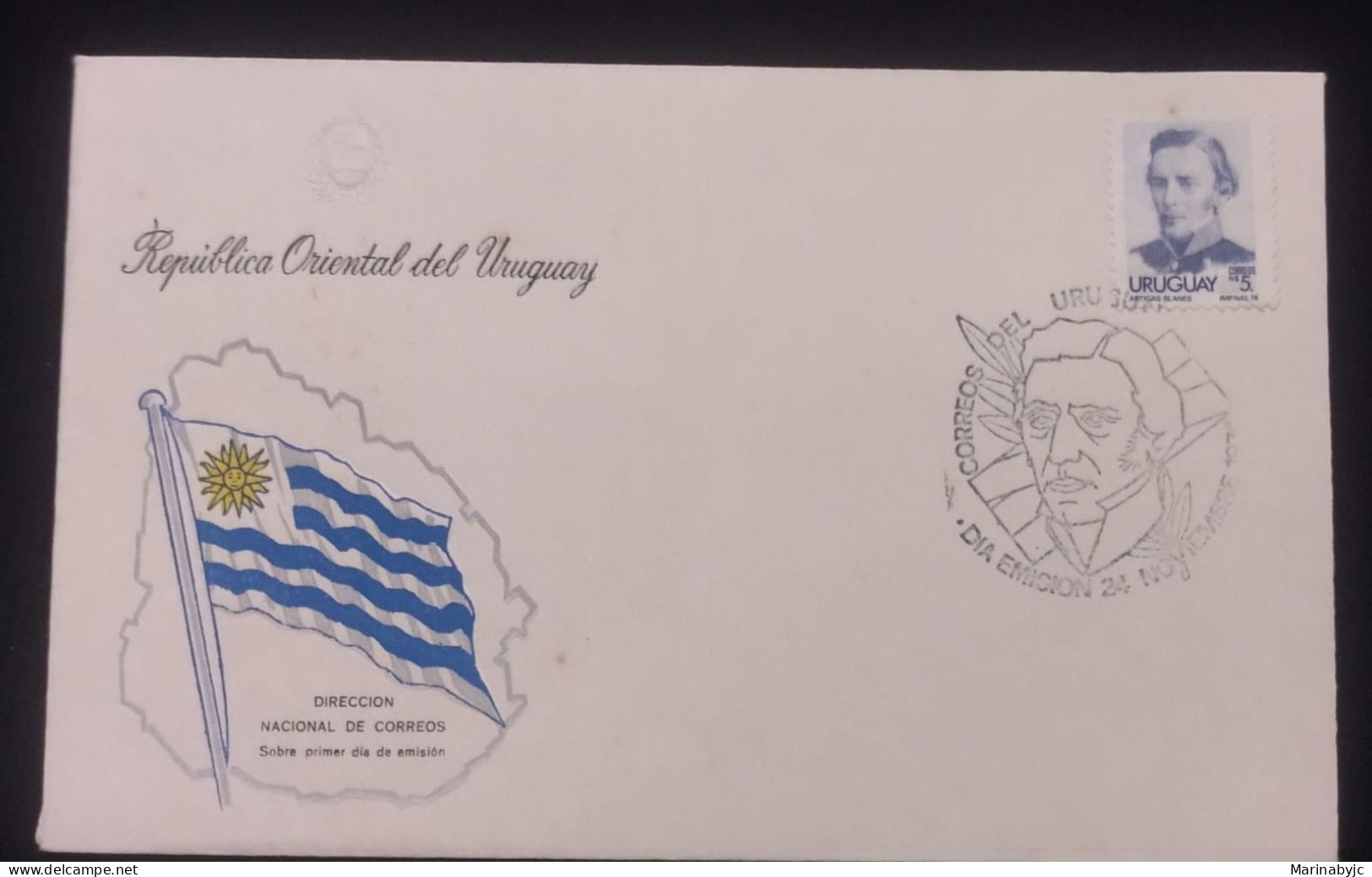 D)1976, URUGUAY, FIRST DAY COVER, ISSUE, GENERAL ISSUES, GENERAL ARTIGAS, FDC - Uruguay