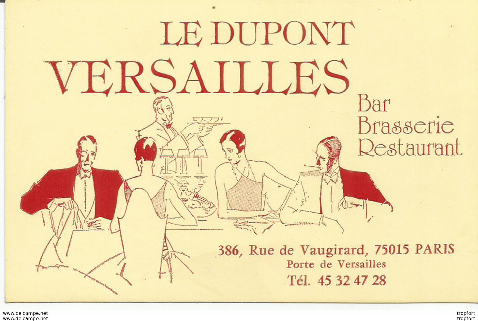 JZ / Carte ANCIENNE De Visite VERSAILLES Le DUPONT Bar Restaurant BRASSERIE - Visiting Cards