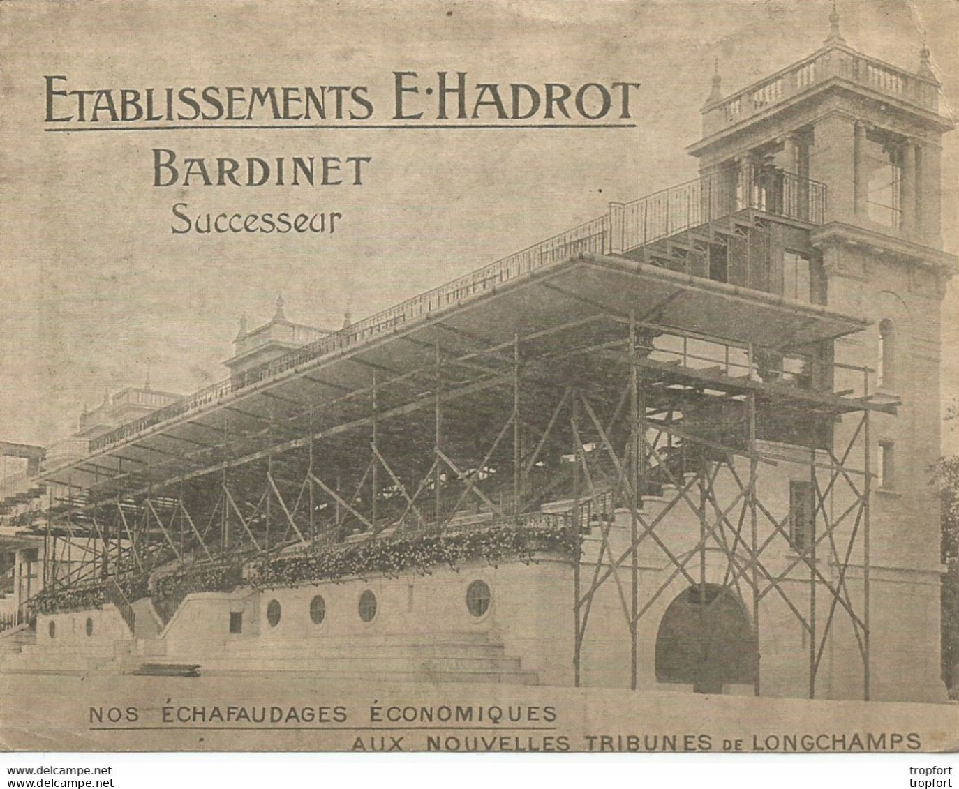 JZ / Carte ANCIENNE Publicitaire ETABLISSEMENT E.HADROT Bardinet ECHAFAUDAGES Ciment EXCELSIOR - Cartes De Visite