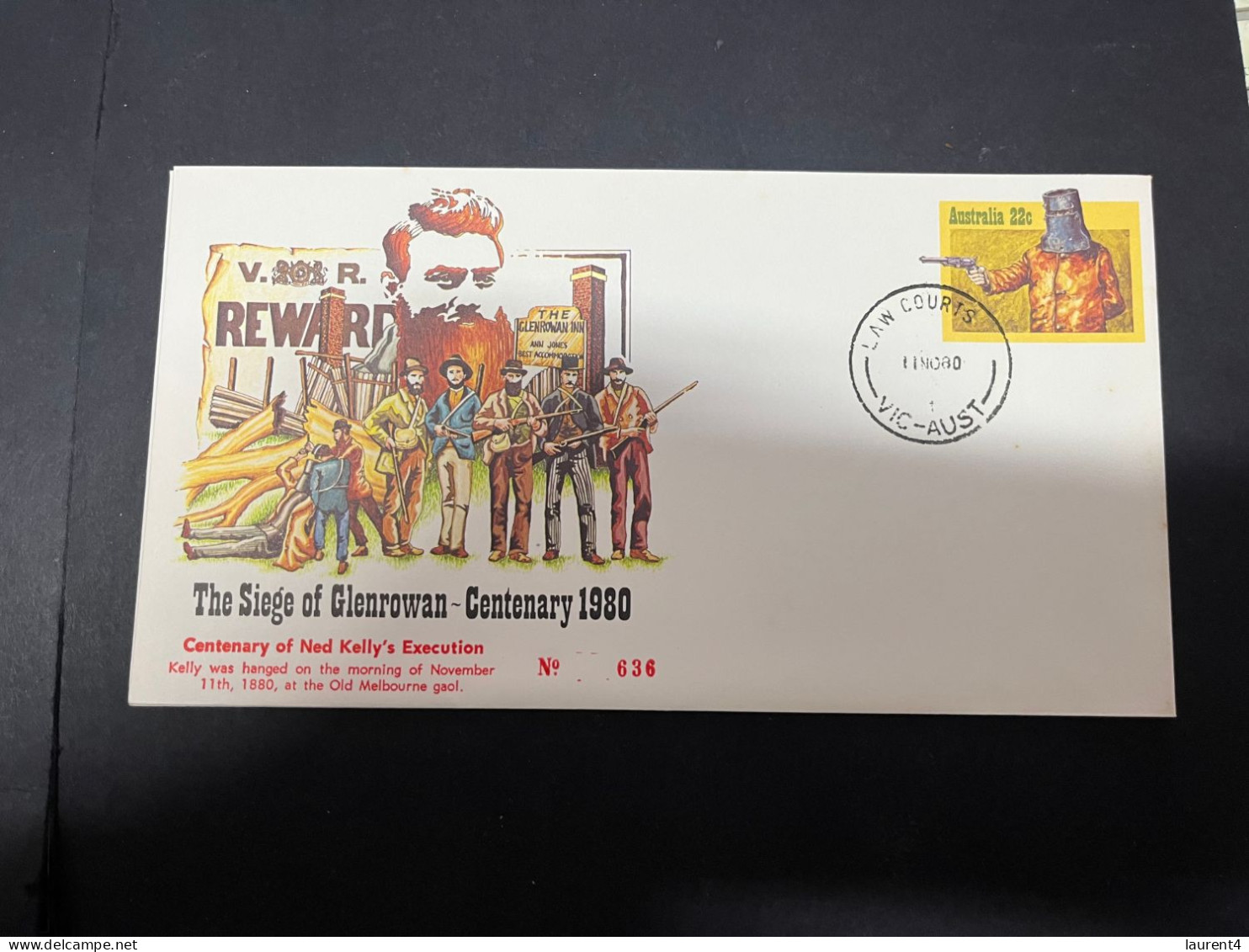 28-4-2024 (3 Z 19) Australia FDC - 1980 - Ned Kelllly (1 Numbered Cover + 2) Siege Of Glenrowan - FDC