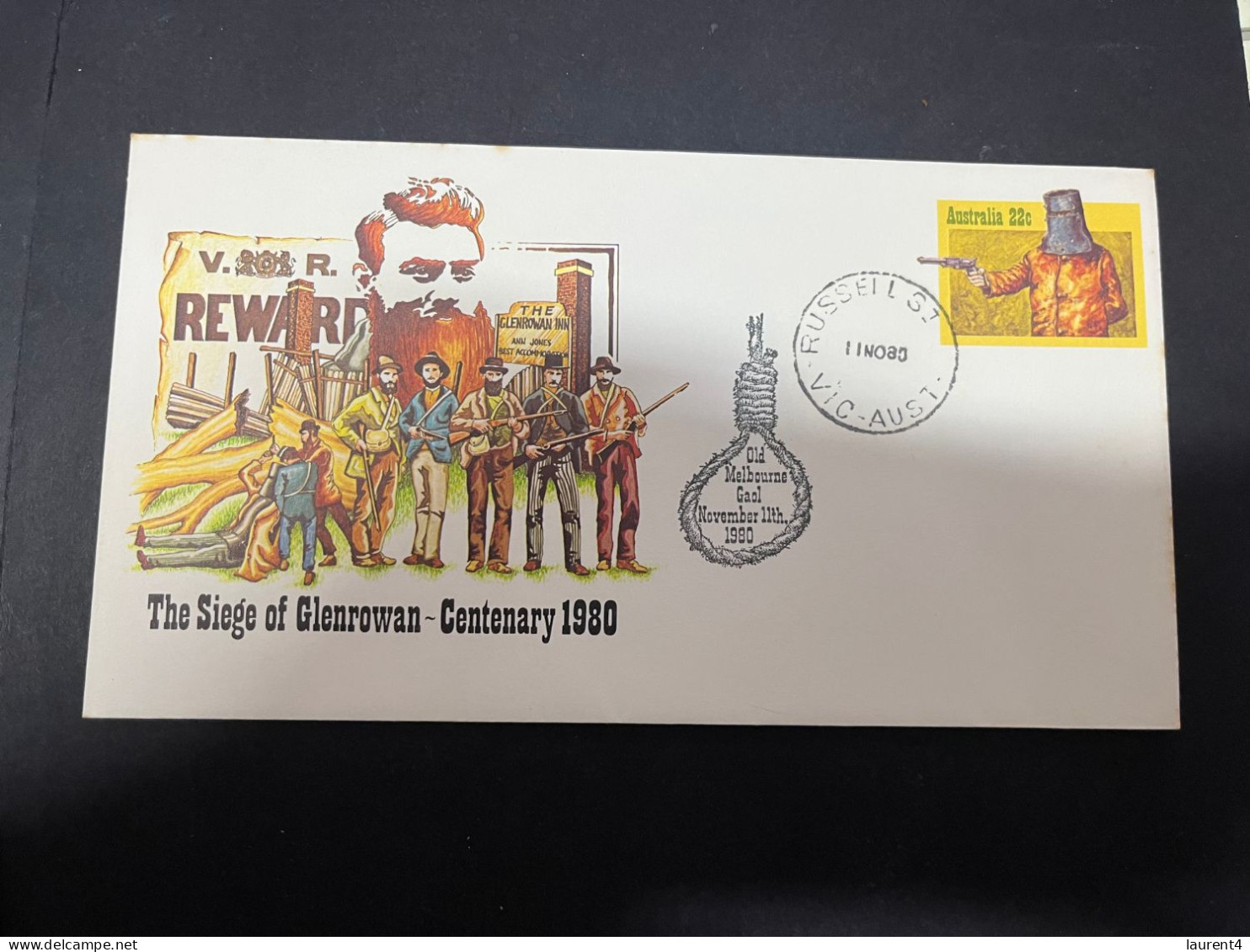 28-4-2024 (3 Z 19) Australia FDC - 1980 - Ned Kelllly (1 Numbered Cover + 2) Siege Of Glenrowan - Premiers Jours (FDC)