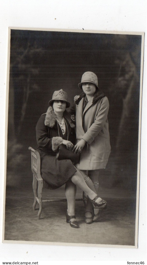 PHOTO-CARTE - Femme Et Sa Fille (Mars 1928, Soupette 13 Ans) - Personnes à Identifier (K166) - Photographs