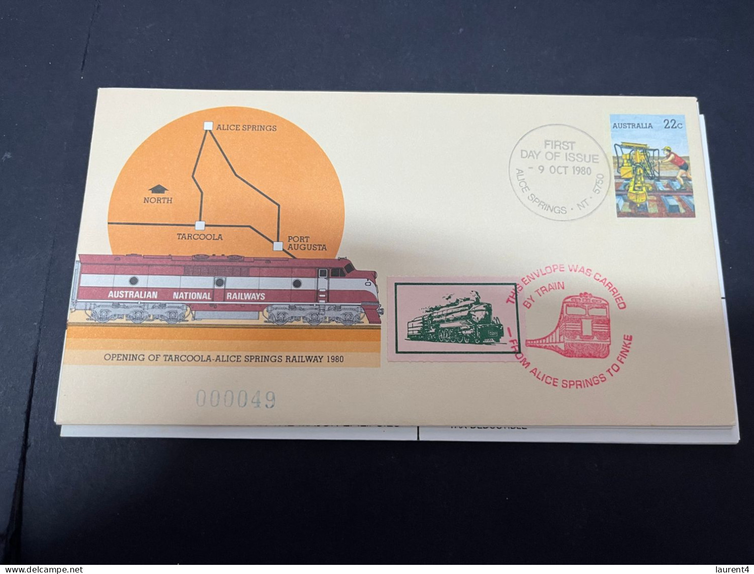 28-4-2024 (3 Z 19) Australia FDC - 1981 - Central Australian Railways Travelling Post (2 Covers) - Ersttagsbelege (FDC)