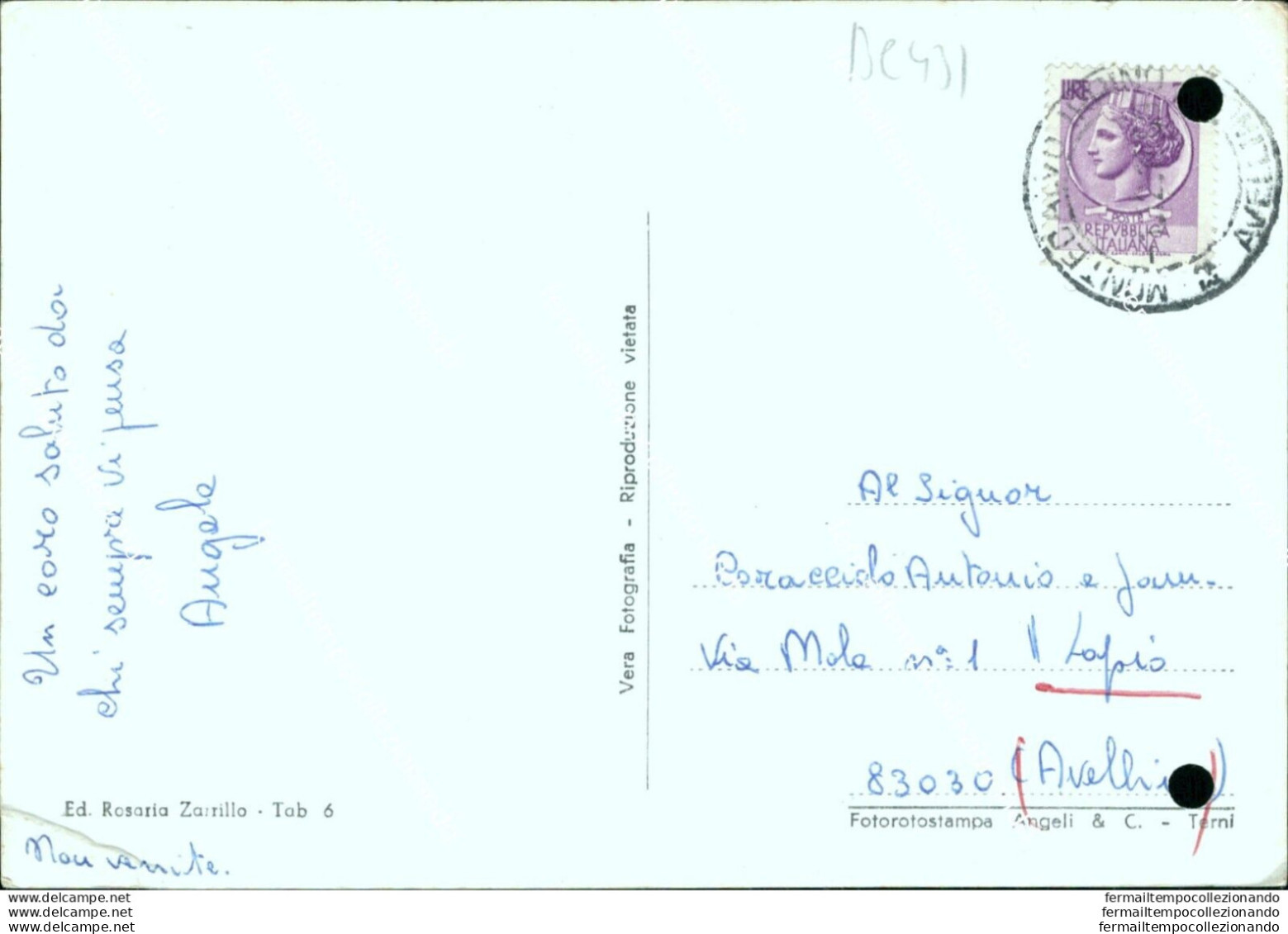 Bc431 Cartolina Saluti Da Montecalvo Irpino Fori D'archivio  Avellino - Avellino