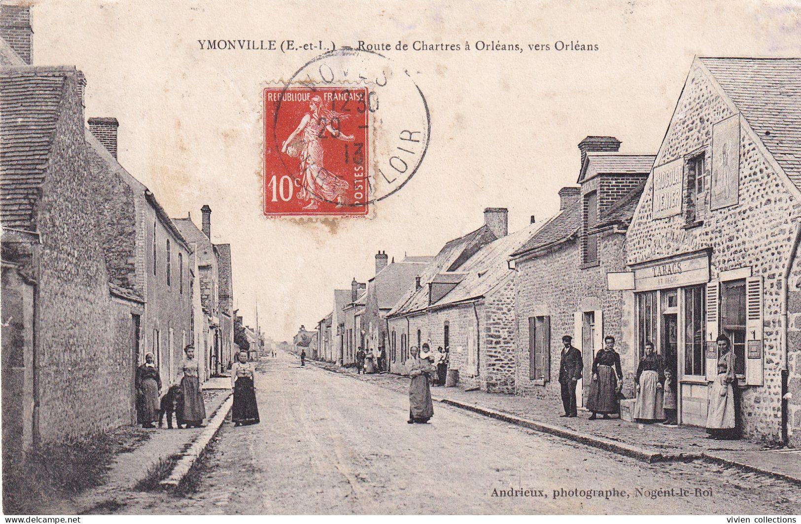 Ymonville (28 Eure Et Loir) Route De Chartres à Orléans Vers Orléans - Phot. Andrieux épicerie Tabacs Régie Au 1er Plan - Other & Unclassified