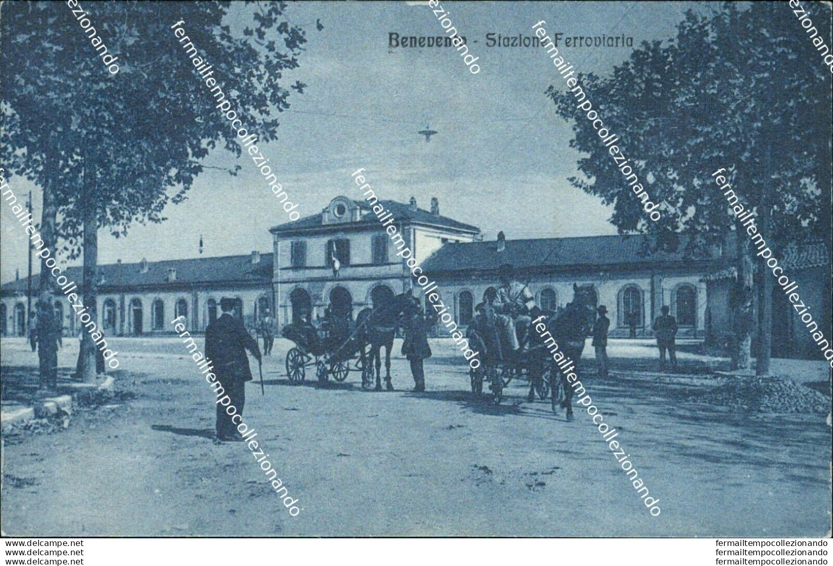 Az571 Cartolina Benevento Citta' Stazione Ferroviaria Piega Al Retro - Benevento