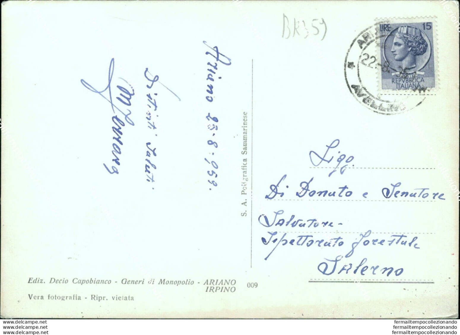 Br359 Cartolina Ariano Irpino Villa Comunale Provincia Di Avellino Campania - Avellino