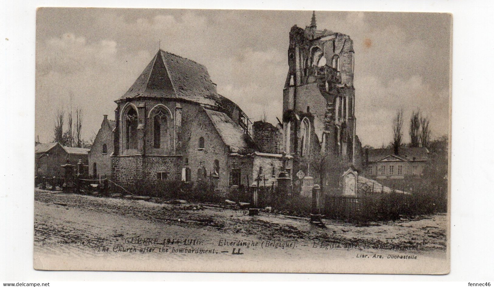 BELGIQUE - Guerre 1914 - 1916 - ELVERDINGHE (YPRES) - L'Eglise Après Le Bombardement  (K169) - Ieper