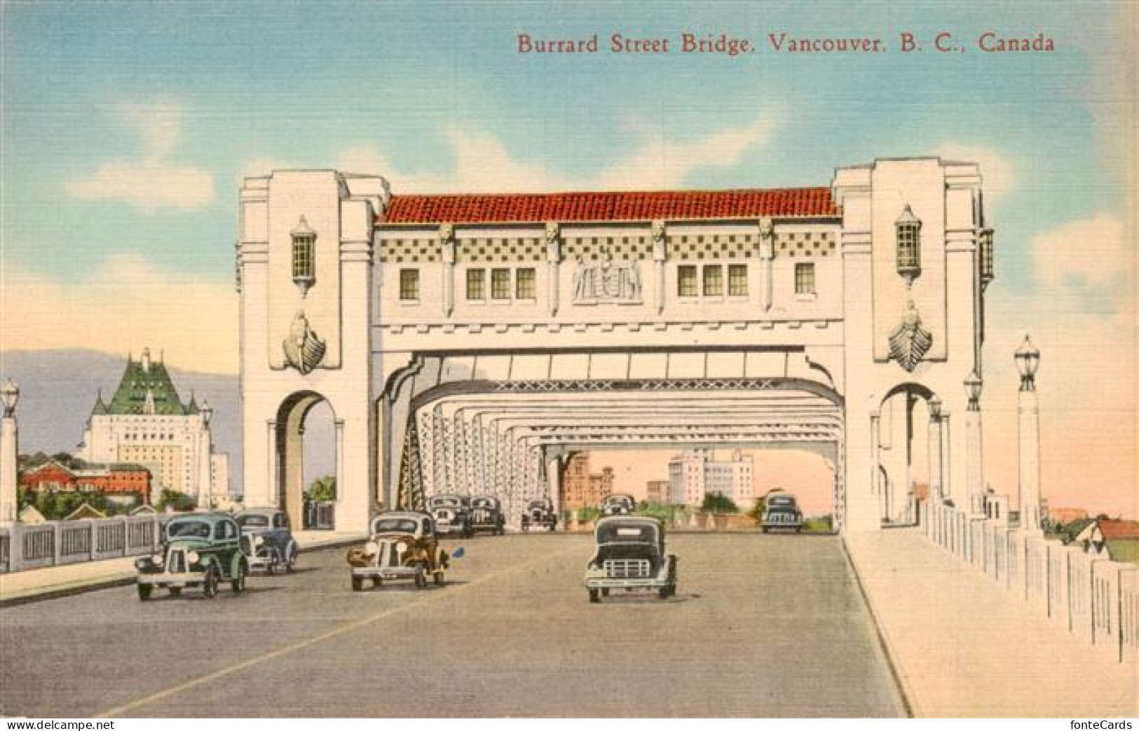 73949229 Vancouver_BC_Canada Burrard Street Bridge Illustration - Ohne Zuordnung