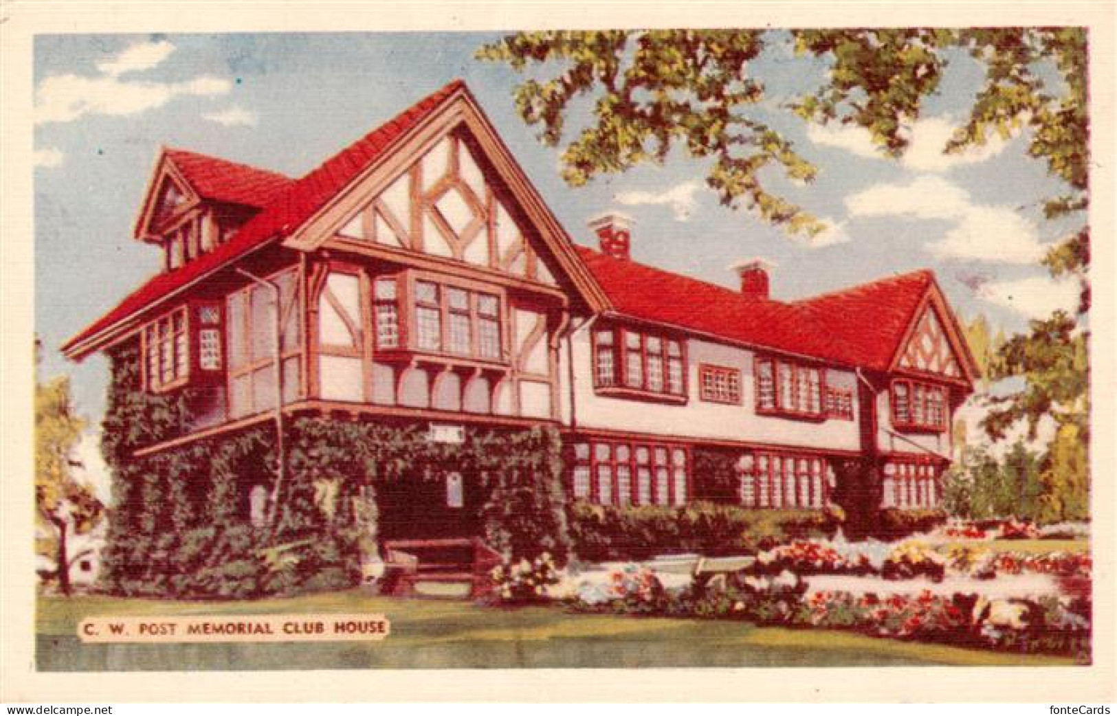 73949199 Battle_Creek_Michigan_USA C.W. Post Memorial Club House Kuenstlerkarte - Andere & Zonder Classificatie