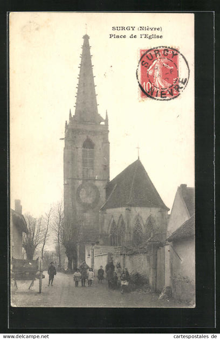 CPA Surgy, Place De L`Eglise  - Sonstige & Ohne Zuordnung