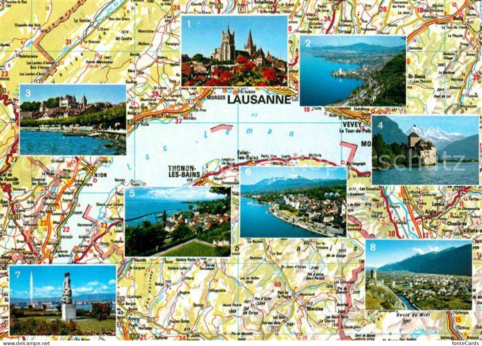 12768094 Lac Leman Genfersee Lausanne Montreux Vevey Nyon Chateau Chillon Thonon - Sonstige & Ohne Zuordnung