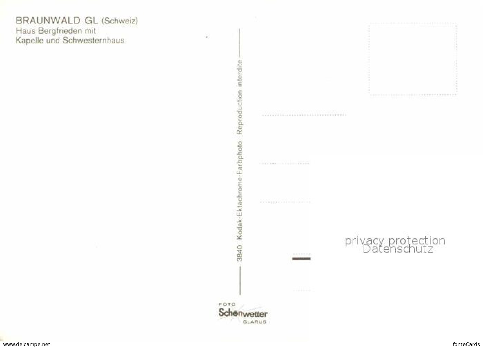 12767974 Braunwald GL Haus Bergfrieden Mit Kapelle Und Schwesternhaus Braunwald - Autres & Non Classés