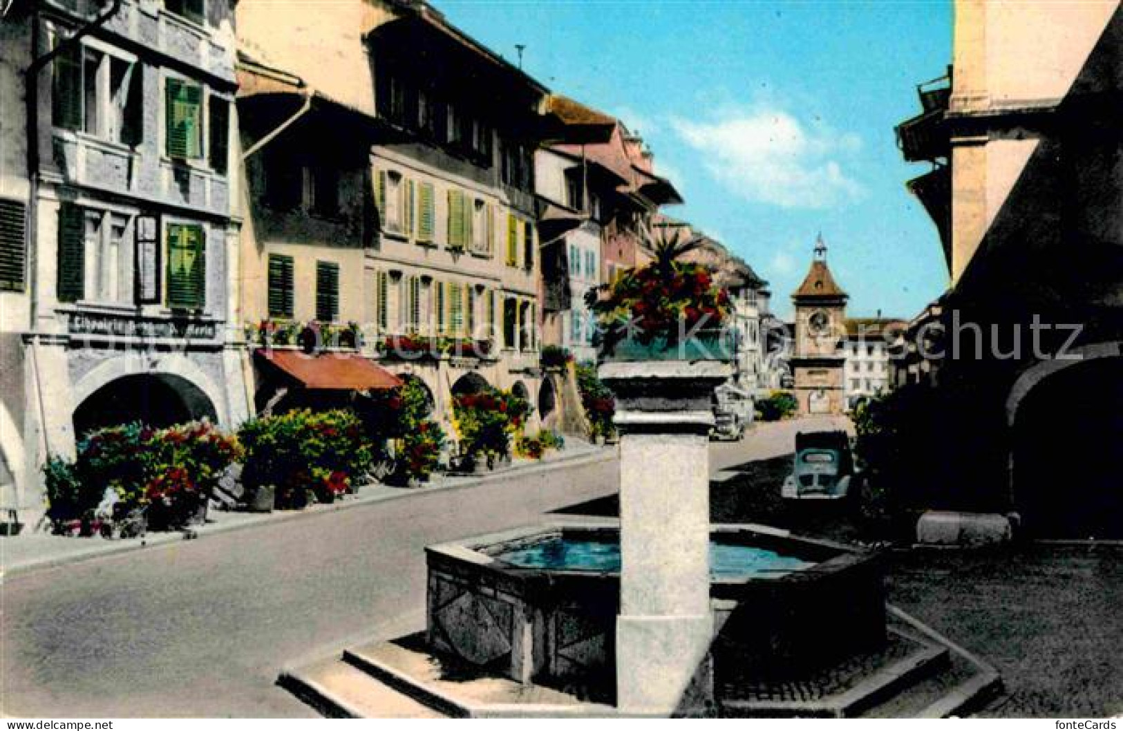 12766908 Murten Morat Ortspartie Mit Brunnen Murten - Andere & Zonder Classificatie