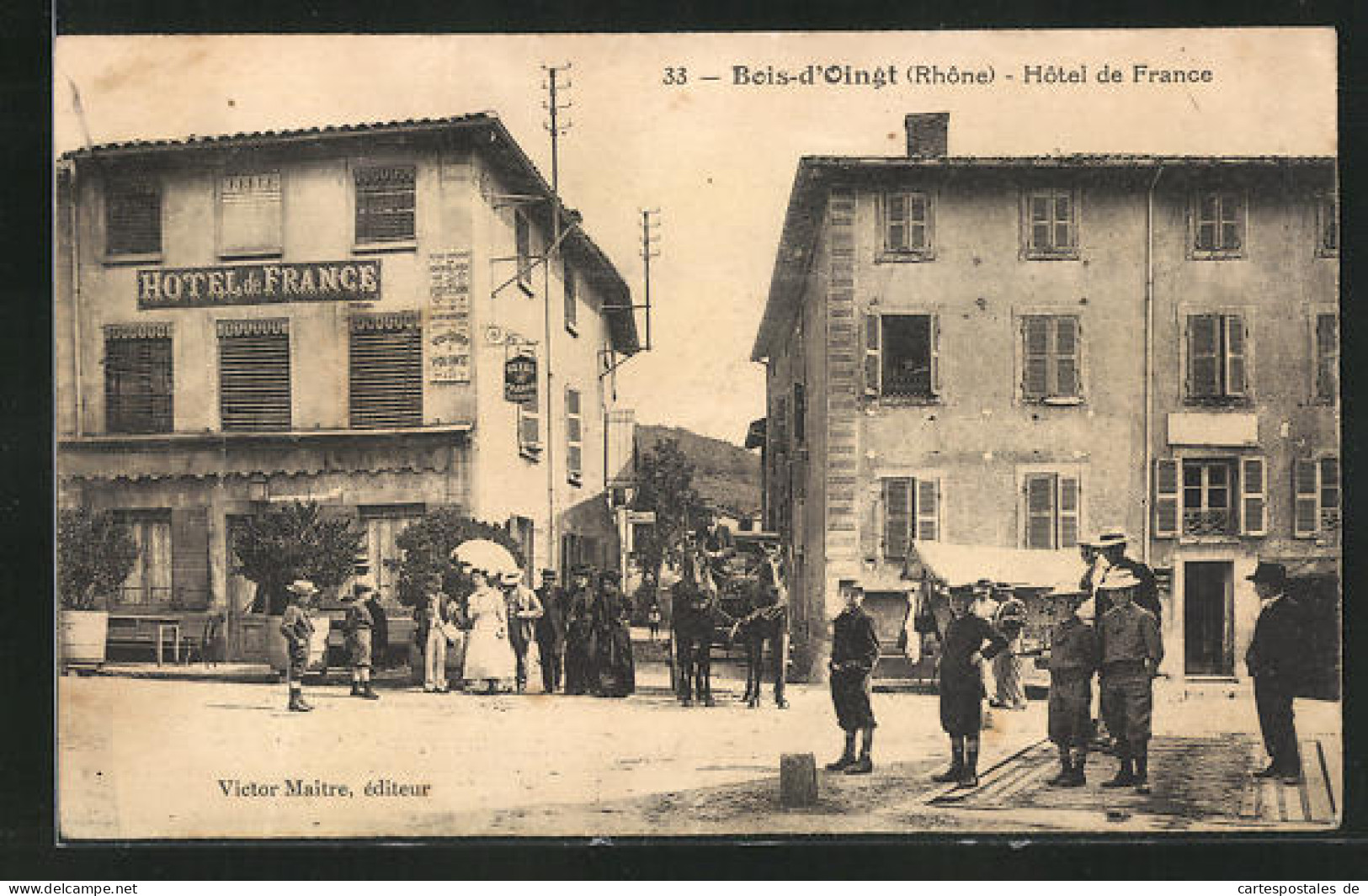 CPA Bois-d'Oingt, Hotel De France  - Le Bois D'Oingt