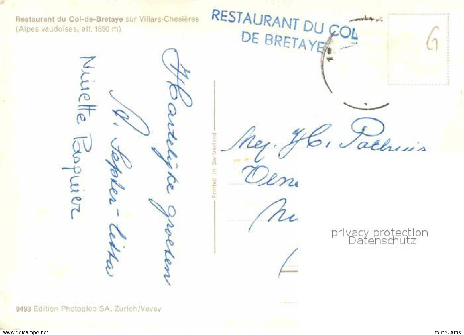 12760482 Villars Chesieres Restaurant Du Col-de-Bretaye Villars Chesieres - Altri & Non Classificati