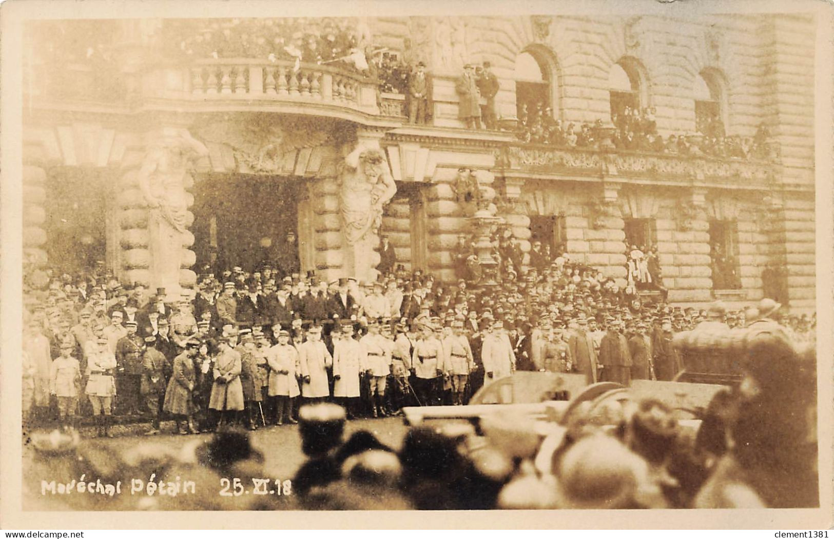 Strasbourg Carte Photo Marechal Petain Place De La Republique Le 25 Novembre 1918 Miltaria WW1 - Personajes