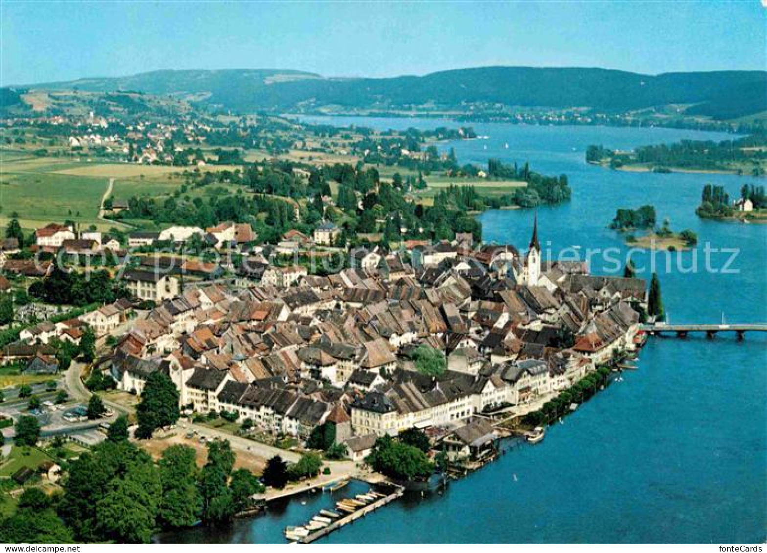 12755283 Stein Rhein Panorama Blick Gegen Untersee Fliegeraufnahme Stein Am Rhei - Autres & Non Classés