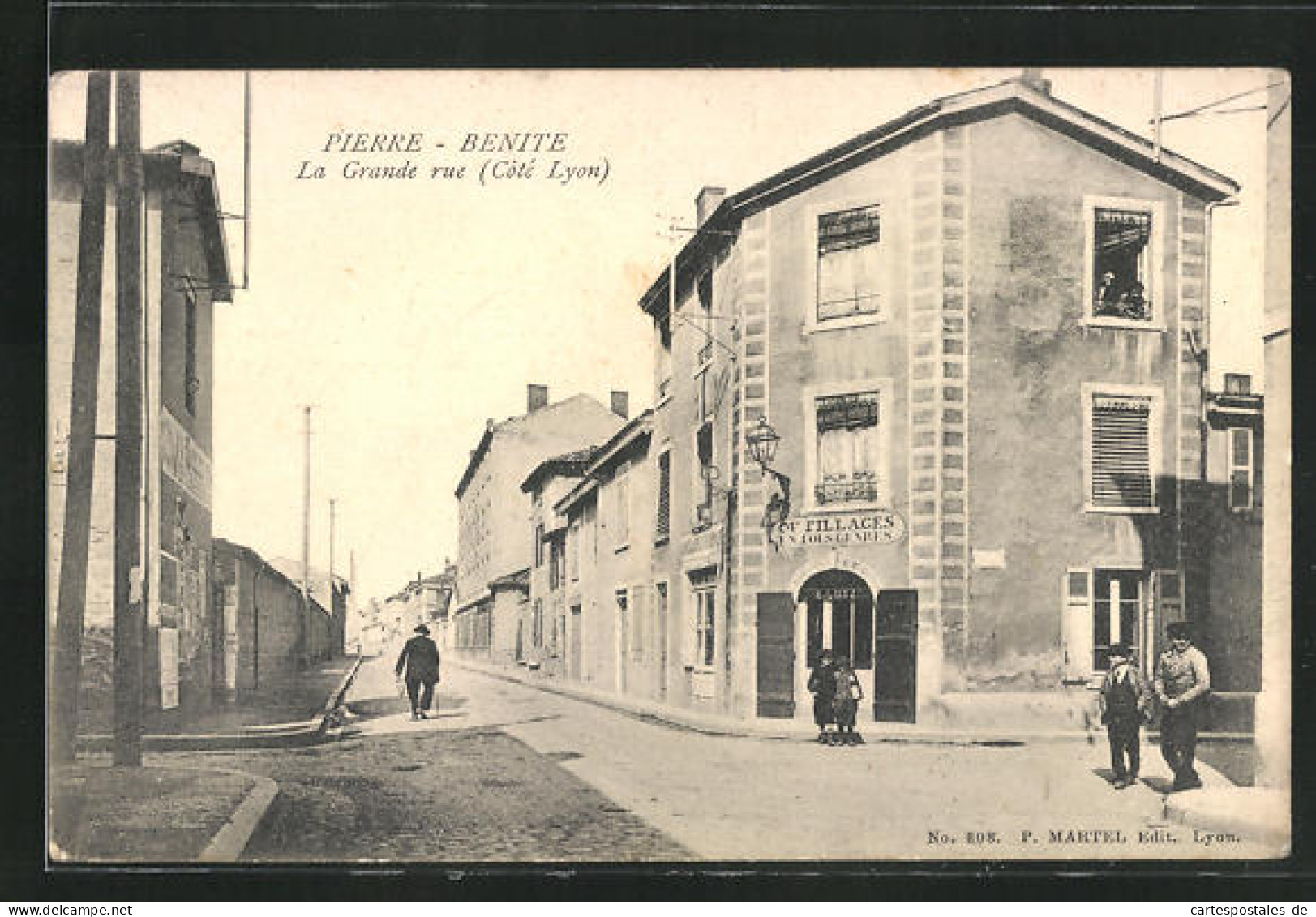 CPA Pierre-Bénite, La Grande Rue, Vue De La Rue  - Sonstige & Ohne Zuordnung