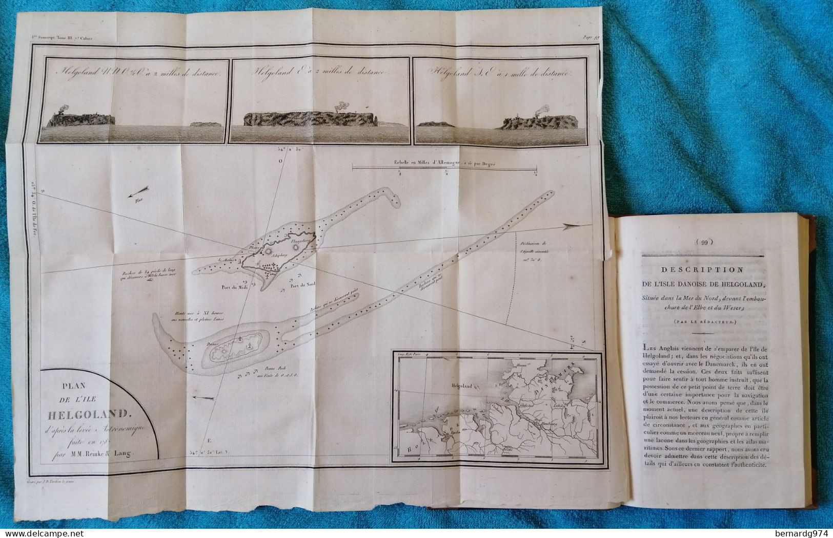 Finlande Finland Heligoland : antique book  Malte Brun with two maps (1808)