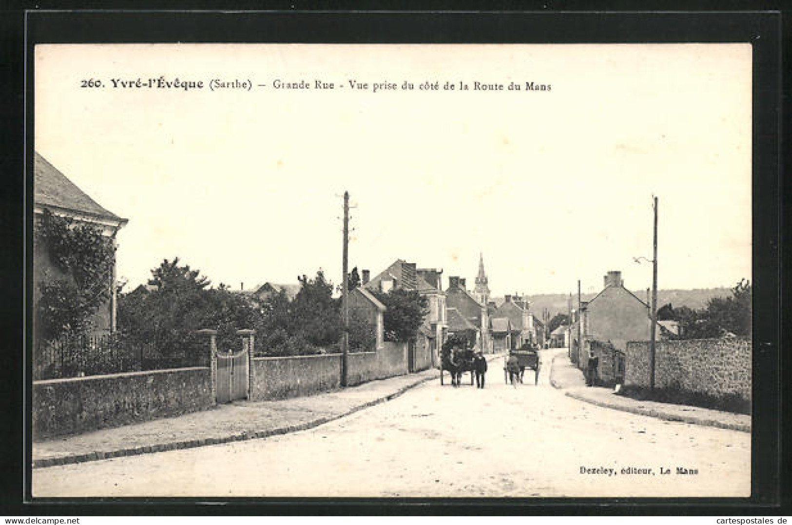 CPA Yvré-l'Éveque, Grande Rue, Vue Prise Du Cote De La Route Du Mans  - Le Mans