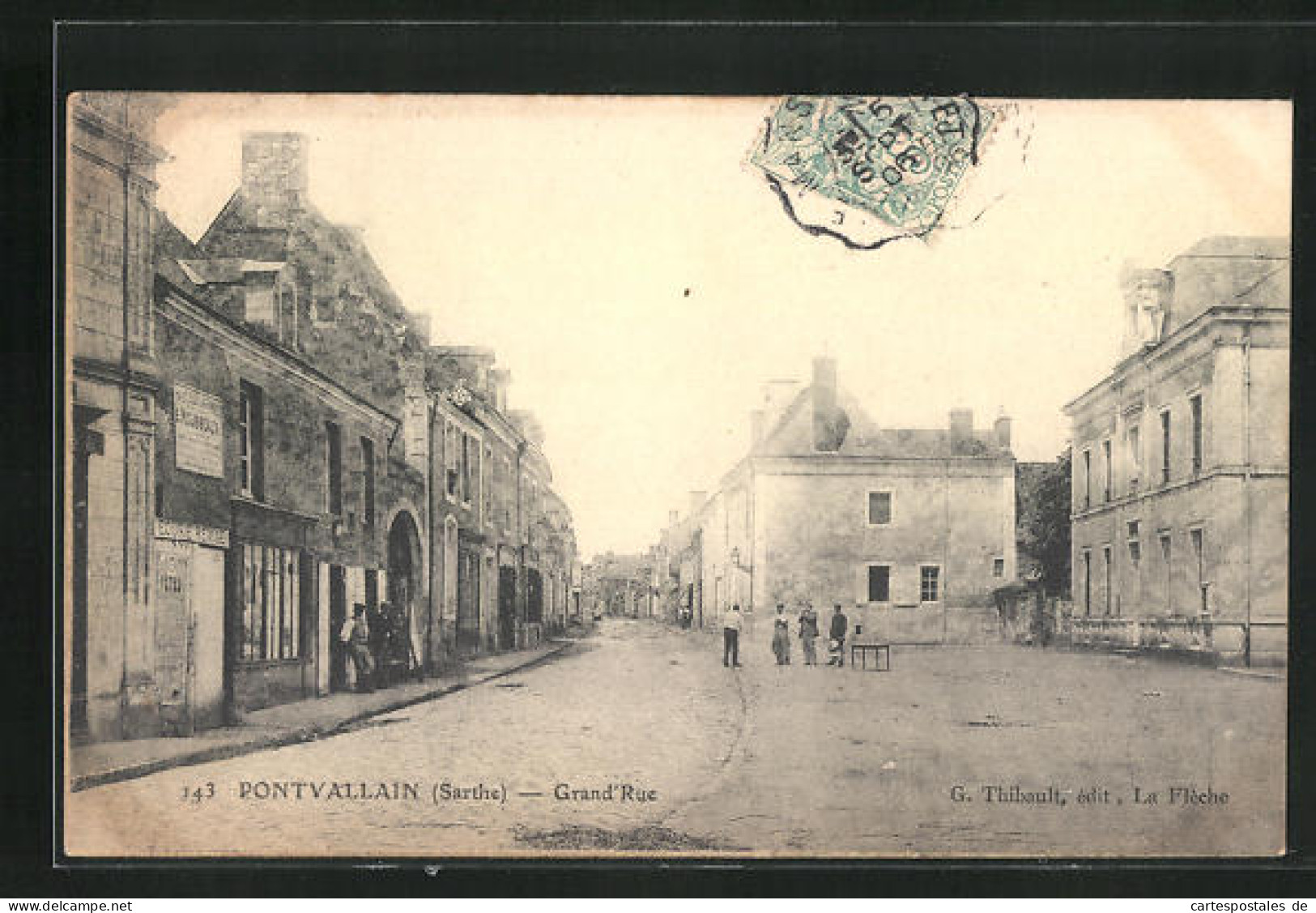 CPA Pontvallain, Grand` Rue  - Pontvallain