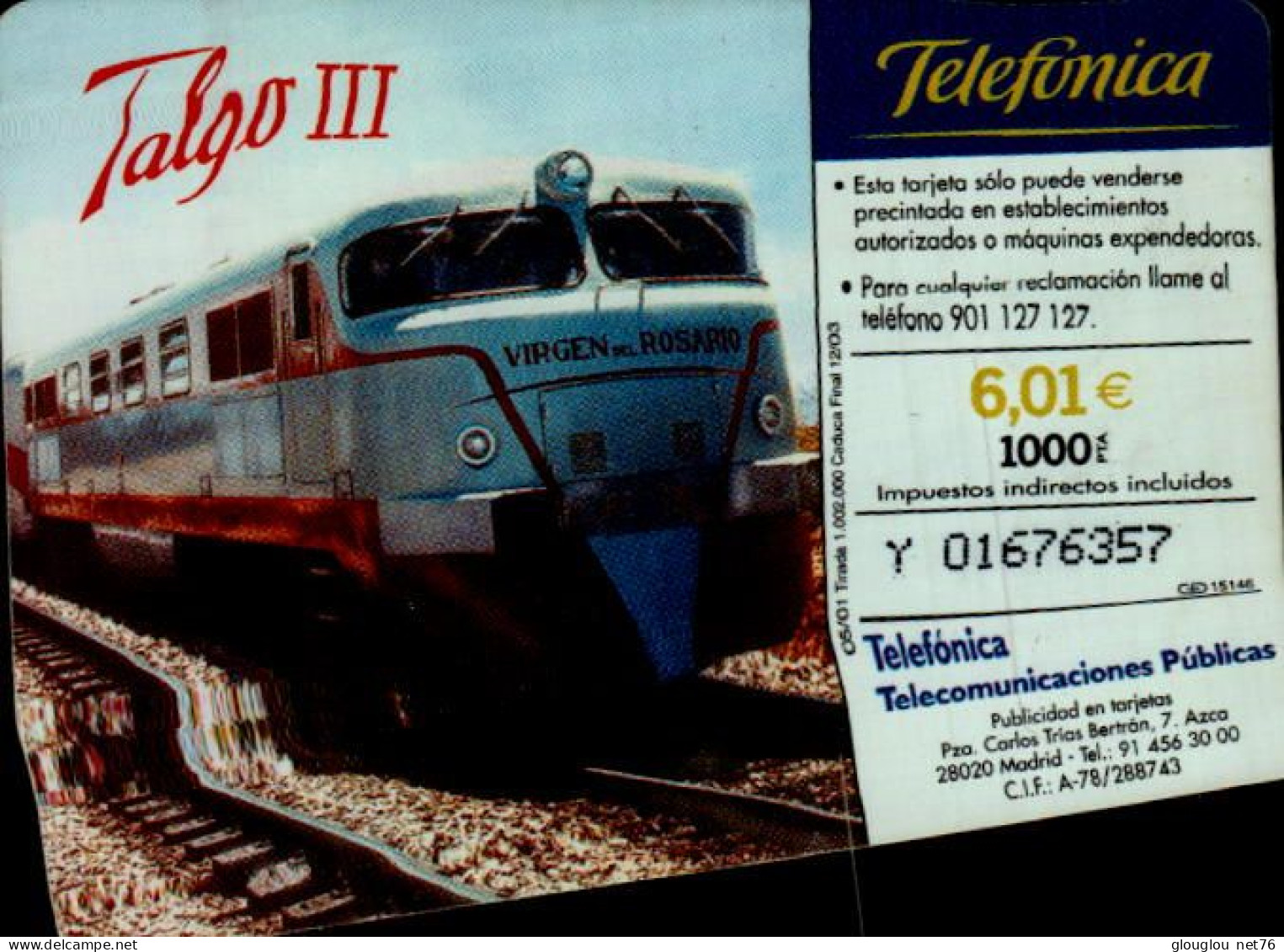 TELECARTE ETRANGERE...TRAIN - Trenes