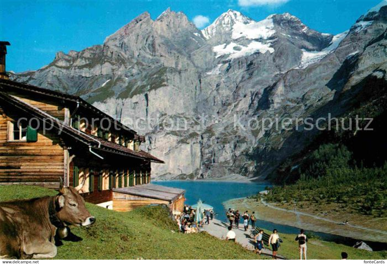 12742202 Kandersteg BE Hotel Oeschinensee Mit Bluemlisalpgruppe Berner Alpen Alm - Andere & Zonder Classificatie