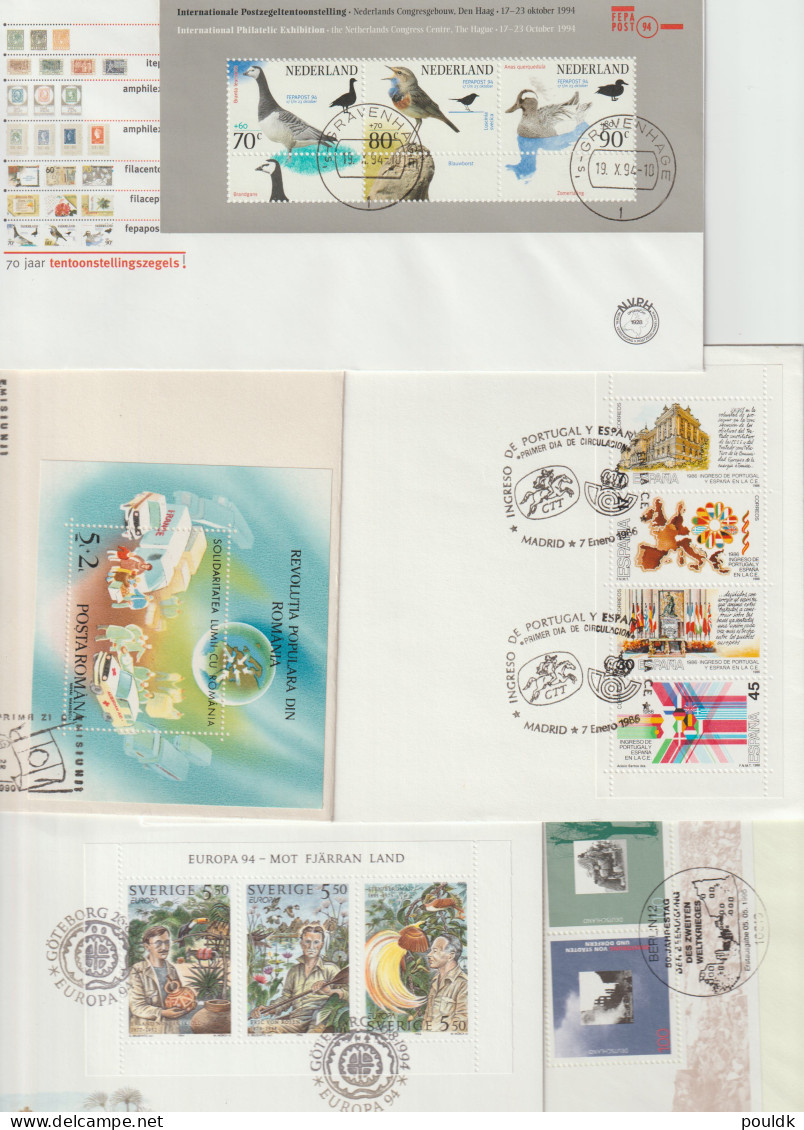 Ten Covers Franked With Souvenir Sheets. Postal Weight 0,099 Kg. Please Read Sales Conditions Under Image Of - Collezioni (senza Album)