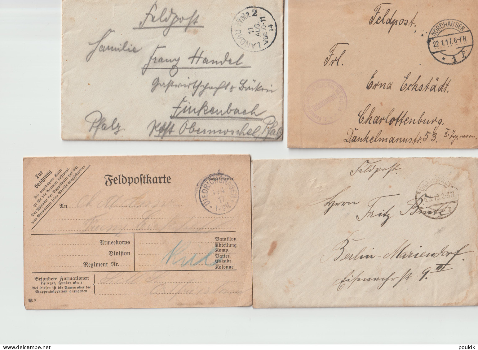 10 Feldpost Covers/cards From World War 1. Postal Weight Approx 99 Gramms. Please Read Sales Conditions - Militaria