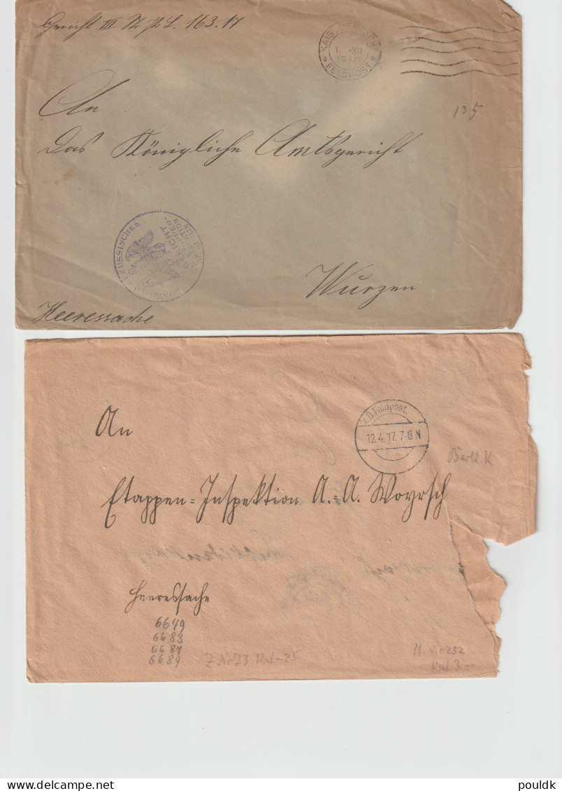 10 Feldpost Covers/cards From World War 1. Postal Weight Approx 99 Gramms. Please Read Sales Conditions - Militares