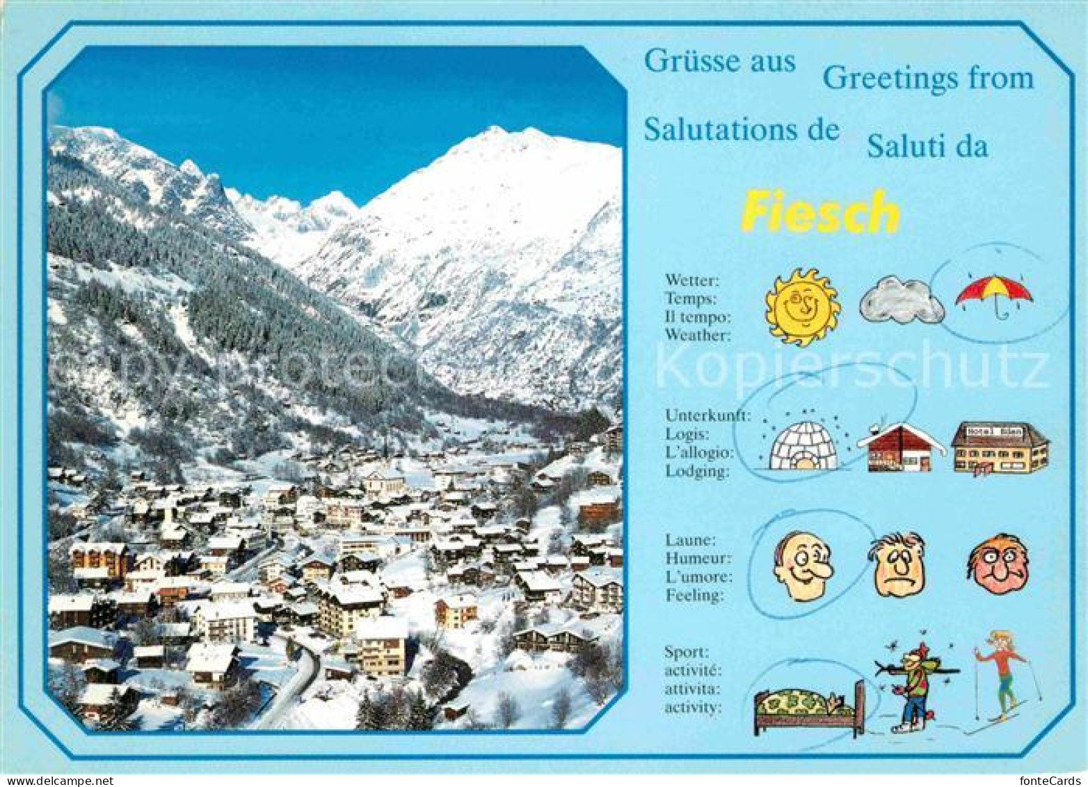 12738978 Fiesch Am Eggishorn Winterpanorama Berner Alpen Fiesch - Andere & Zonder Classificatie