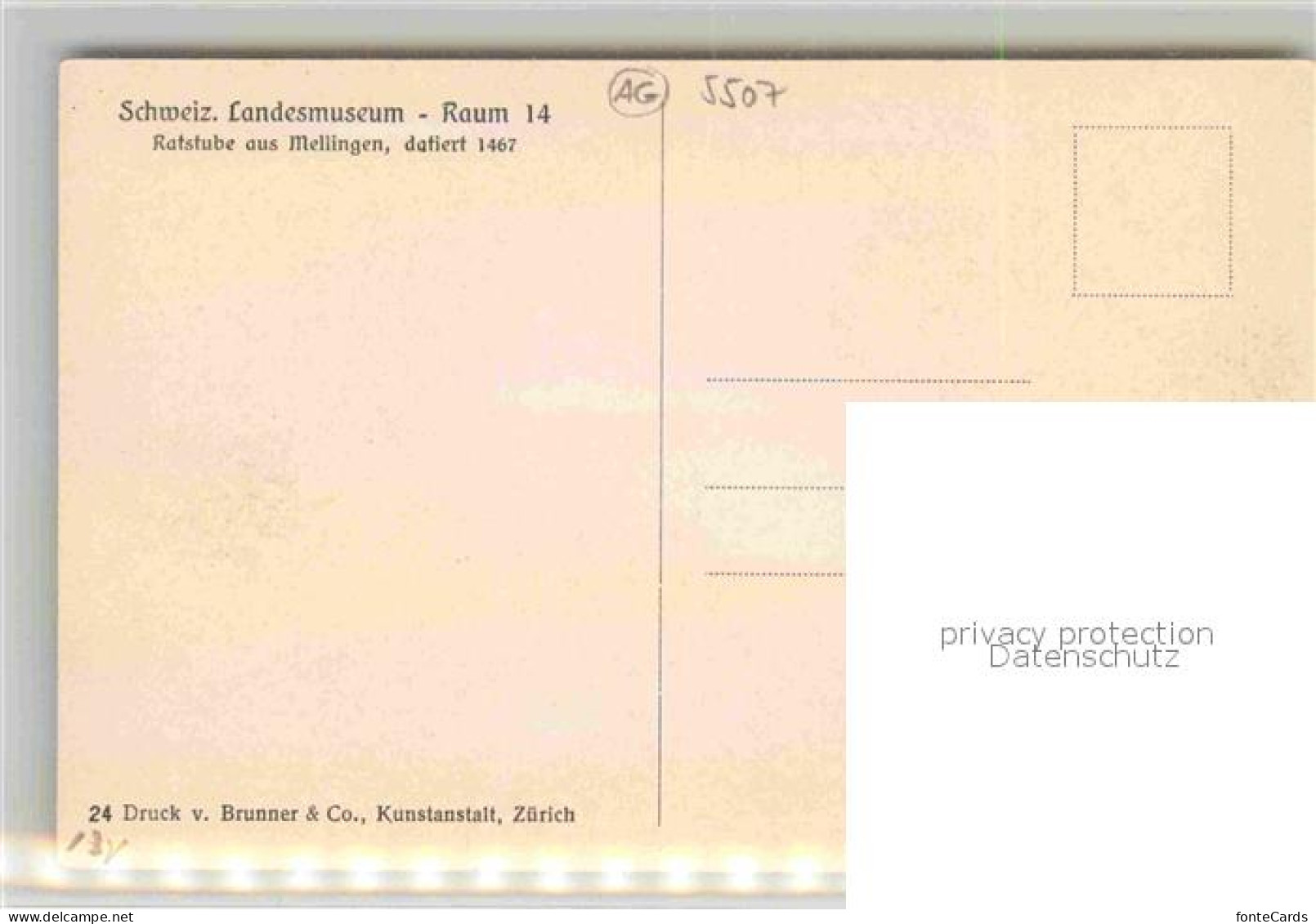 12734228 Mellingen AG Schweizer Landesmuseum Ratsstube Mellingen - Other & Unclassified