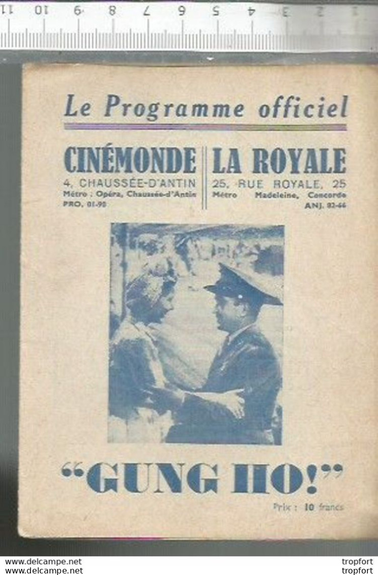 Bb // Vintage // Old French Movie Program / Programme Cinéma Universal Film //GUNG HO ! Scott Donald Curtis - Programme