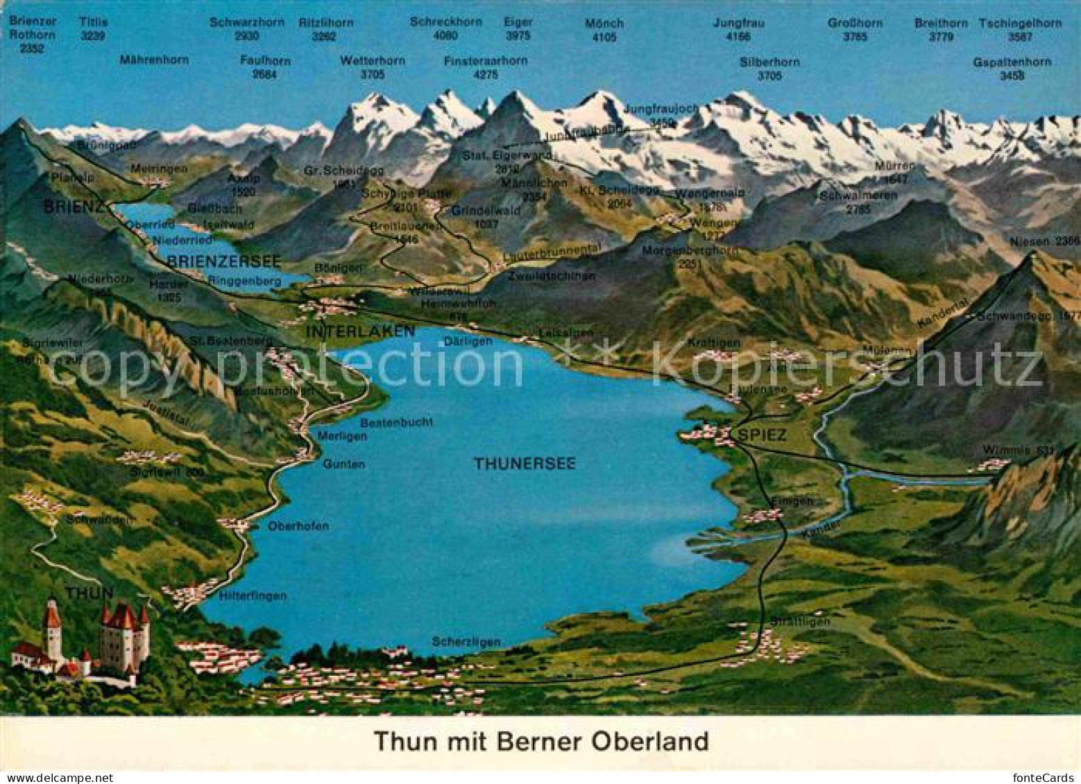 12733091 Thun BE Thunersee Berner Oberland Alpenpanorama Aus Der Vogelperspektiv - Sonstige & Ohne Zuordnung